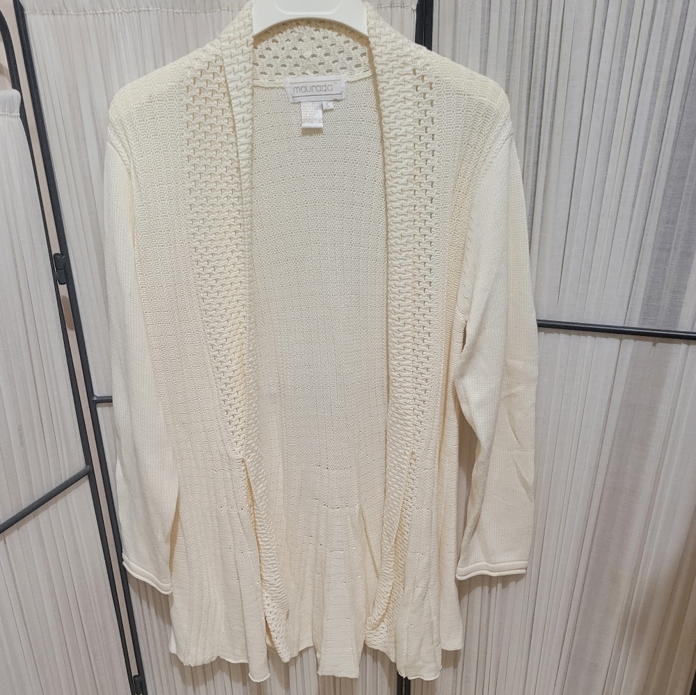MAURADA  Vintage Crochet Knit Sweater/ Cardigan